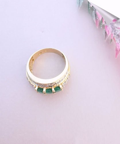 Bague 55 Bague Emeraudes, Diamants et Or 58 Facettes AA 1540