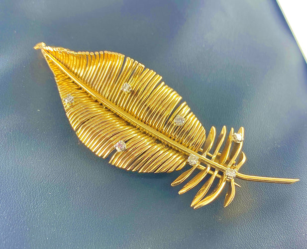 Broche Broche Or Diamants, vers 1960 58 Facettes AB212