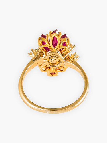 Bague 51 Bague Entourage Diamants et Rubis 58 Facettes