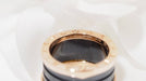 Ring 54 Bulgari ring in pink gold and black ceramic 58 Facettes 31946