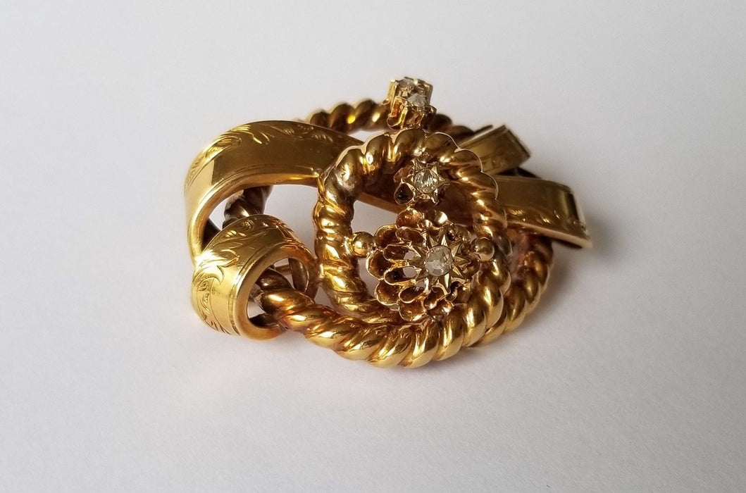 Broche Broche époque Napoléon III Or jaune Diamants 58 Facettes