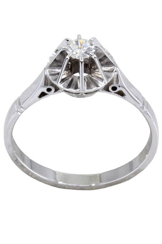 Bague 53 SOLITAIRE ANCIEN DIAMANT 0.15 CARAT 58 Facettes 058741
