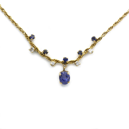 Necklace Necklace - Gold, diamonds & sapphires 58 Facettes 230278R