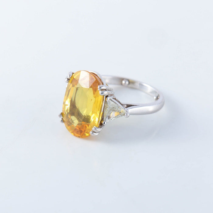 Bague 50 Bague Saphir jaune Diamants 58 Facettes