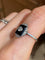 Bague 54 Bague Art Déco Platine Onyx Diamants 58 Facettes