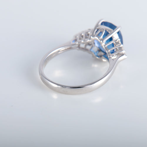 Bague 52 Bague Saphir de Ceylan Diamants 58 Facettes