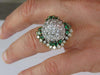 Ring Cocktail Ring Gold Platinum Diamonds Emeralds 58 Facettes 11811