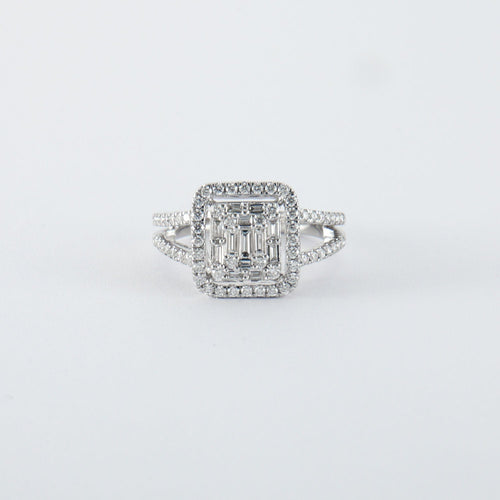 Bague Bague en Or blanc & diamants 58 Facettes