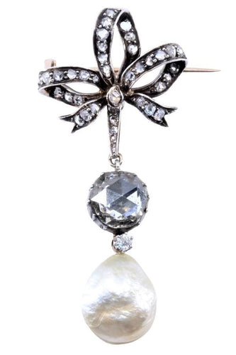 Broche BROCHE/PENDENTIF ART-NOUVEAU NACRE ET DIAMANTS 58 Facettes 066531