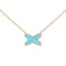 Collier CHAUMET - Collier "Liens" Or rose Turquoise Diamants 58 Facettes 082932