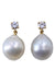 Earrings PEARL AND DIAMOND PENDANT EARRINGS 58 Facettes 068621