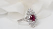 Bague Bague marquise platine rubis ovale et diamants 58 Facettes 31154