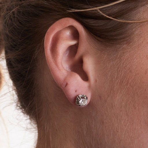 Boucles d'oreilles Boucles d'oreilles puces diamants Art Déco 58 Facettes