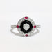 Ring 54 Art deco style ring with diamonds, onyx and rubies 58 Facettes TBU