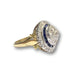 Ring 53 Art Deco style ring from the 1940-45 period in platinum, diamonds and sapphires 58 Facettes Q214A (703)