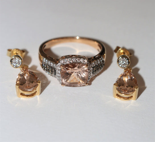 Bague Bague or rose et morganite 58 Facettes 470