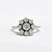 Bague 55 Bague or blanc marguerite diamants 58 Facettes 1-836/1