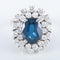 Bague 51 Bague double entourage Saphir Diamants 58 Facettes