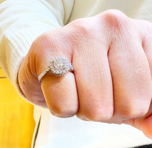 Bague 48 Bague Solitaire en diamants centre 0,80 carat certifié GIA 58 Facettes