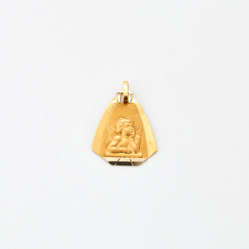 Pendentif Médaille trapèze ange Raphael 58 Facettes