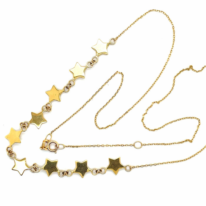 Collier Collier Or Jaune 9 Etoiles 58 Facettes