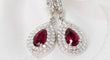 Boucles d'oreilles Boucles d'oreilles en or blanc, rubis poire et diamants 58 Facettes 30758