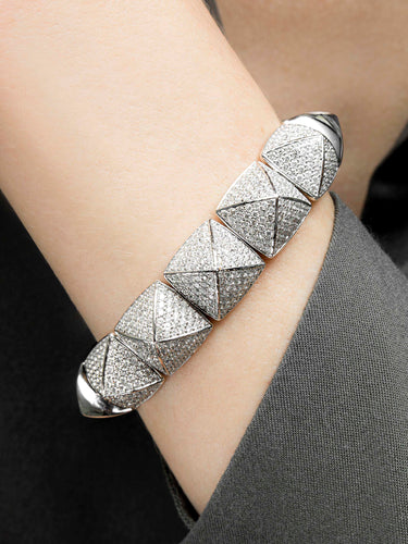Bracelet Bracelet "Pyramide" Or Blanc et Brillants 58 Facettes 210016