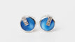 Boucles d'oreilles CLOZEAU - Boucles d'oreilles Or Résine bleue Diamant 58 Facettes clozeau