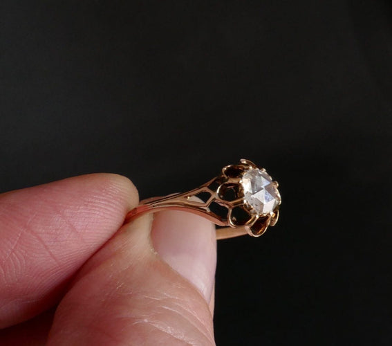 Bague 60 Bague Solitaire Diamant Taille Rose 58 Facettes 714594