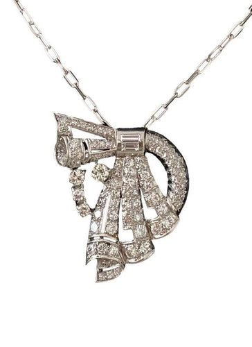 Pendentif Pendentif Art Déco Platine Diamants 58 Facettes