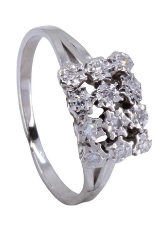 Bague 56 BAGUE DIAMANTS ANNÉES 50' 58 Facettes 070391