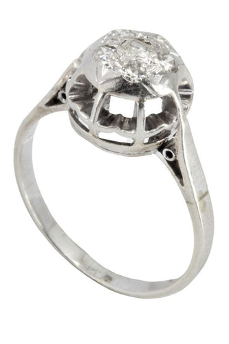 Bague 54 BAGUE DIAMANTS ANNÉES 50' 58 Facettes 048011