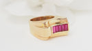 Ring 51 Tank Gold Ruby Ring 58 Facettes 31703