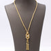 Yellow gold flocking necklace and pearls 58 Facettes E359391