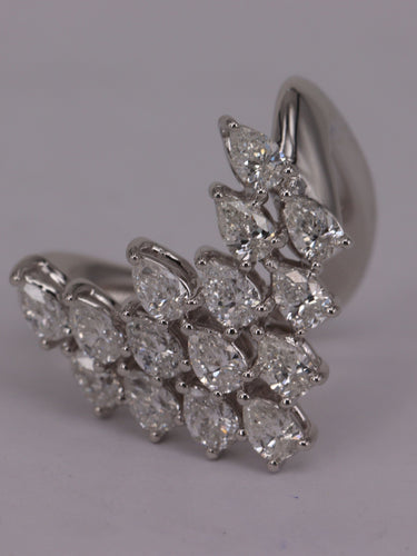 Bague 54 Bague diamant poires or blanc 58 Facettes P530
