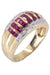 Ring Calibrated rubies and diamonds ring 58 Facettes 074811