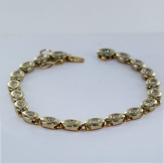 Bracelet Bracelet or jaune et diamants 58 Facettes