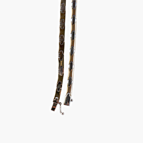 Collier Collier Or Jaune et Or Blanc, 14 carats 58 Facettes