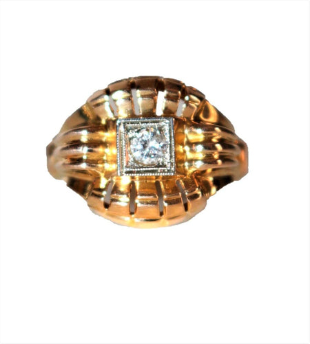 Bague 52 Bague Années 40 Or Jaune Et Diamant 58 Facettes 495.2