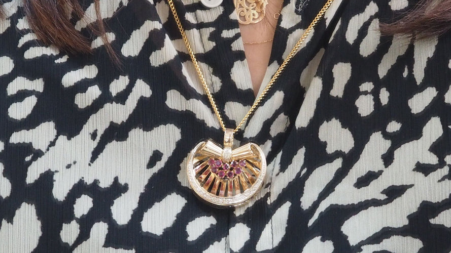 Pendentif Pendentif Or Rubis Diamants 58 Facettes 32418