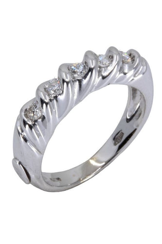 Bague 49.5 BAGUE JONC GODRON DIAMANTS 58 Facettes 059451