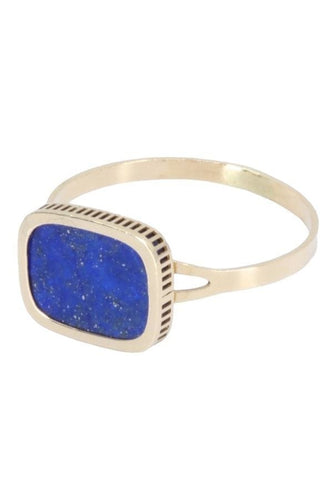 Bague Bague en or jaune, lapis lazuli 58 Facettes 063561