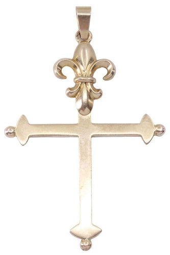 Pendentif CROIX ANCIENNE FLEUR DE LYS 58 Facettes 074181