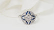 Bague 51 Bague Art Déco Or blanc Saphir Diamants 58 Facettes 32454