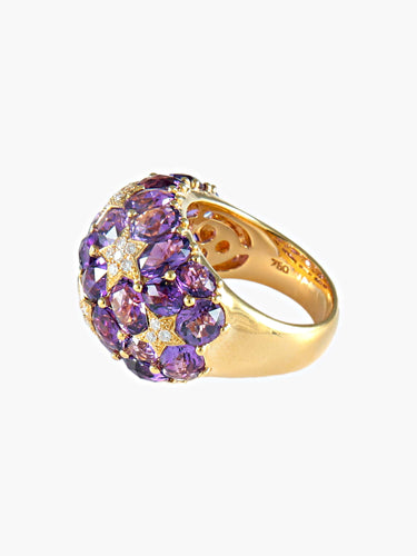 Bague 52 Bague Boule Améthystes 58 Facettes