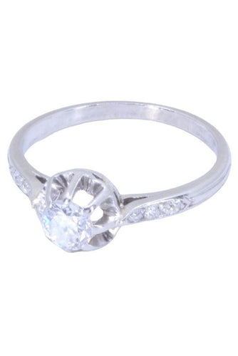 Bague BAGUE SOLITAIRE ANCIEN DIAMANT 0.35 CARAT 58 Facettes 074441