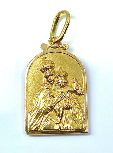 Pendentif Médaille or jaune Sacré coeur / Vierge à l’enfant 58 Facettes AB296