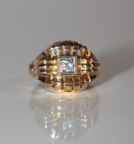 Bague 52 Bague Années 40 Or Jaune Et Diamant 58 Facettes 495.2