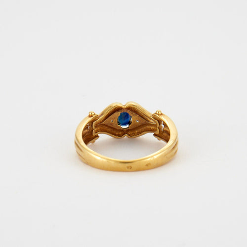 Bague 57 Bague or jaune saphir 58 Facettes 3229