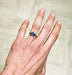 Ring DJULA star ring in black gold and blue sapphires 58 Facettes